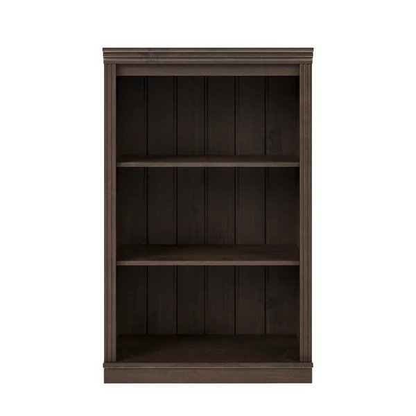 Tumši brūns priedes masīvkoka grāmatplaukts 74x118x35 cm Anita – Støraa