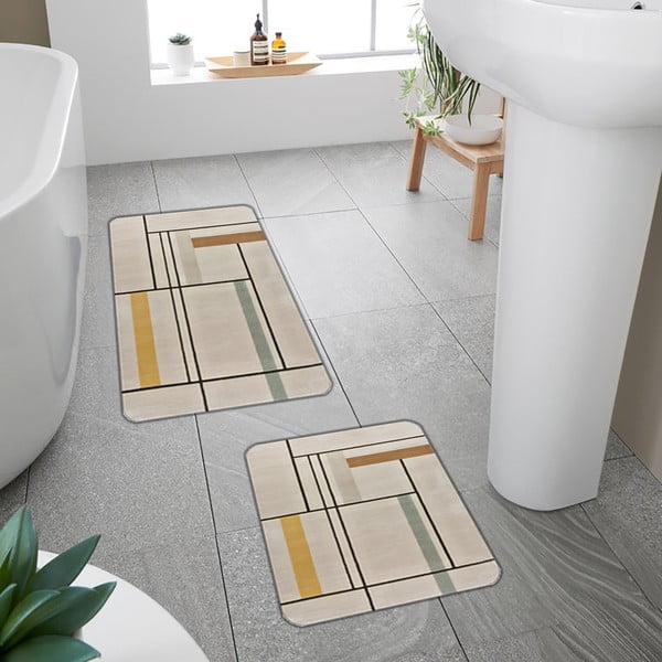 Gaiši brūni vannas istabas paklājiņi (2 gab.) 60x100 cm – Mila Home-image-4