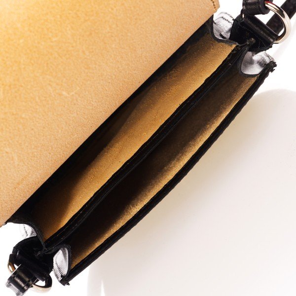 Melna īstas ādas rokassoma Federica Bassi Bubo-image-3