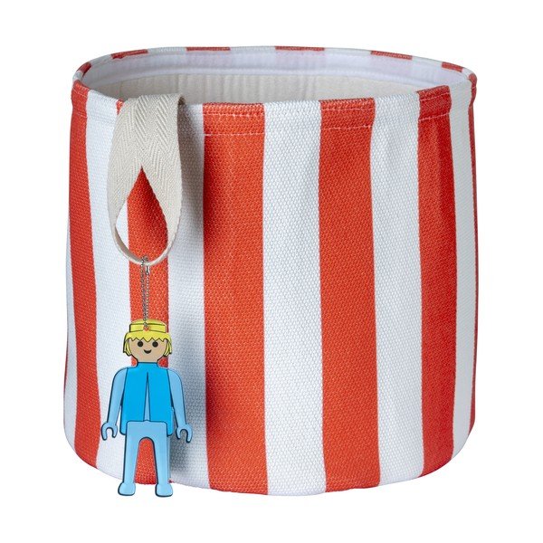 Sarkans tekstila bērnu rotaļlietu grozs ø 30x28 cm Stripes – Playmobil-image-2