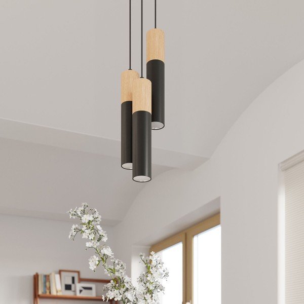 Melna piekaramā lampa ø 6 cm Paul – Sollux-image-1