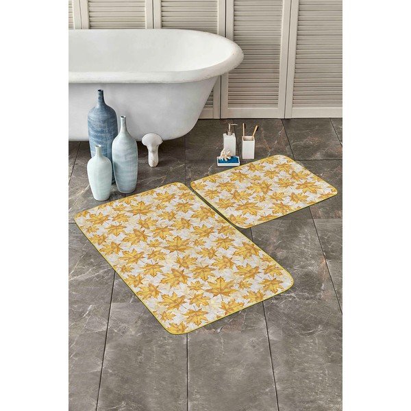 Dzelteni vannas istabas paklājiņi (2 gab.) 60x100 cm – Mila Home-image-3