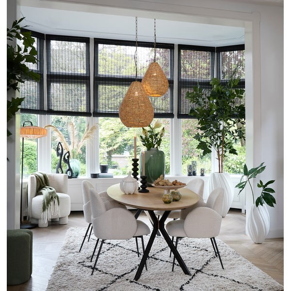 Dabīga toņa piekaramā lampa ar koka abažūru ø 40 cm Kabinda – Light & Living-image-1