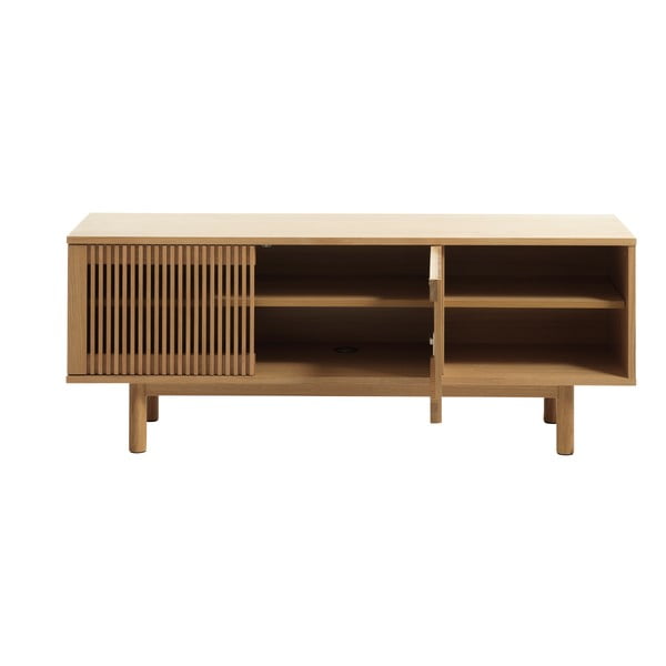 Dabīga toņa TV galdiņš ar ozolkoka imitāciju 143x55 cm Tiber – Unique Furniture-image-4