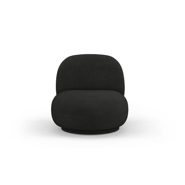 Melns atpūtas krēsls no buklē auduma Chuck – Micadoni Home