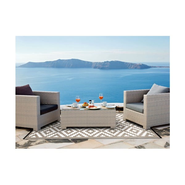 Bēšs un balts divpusējs āra paklājs Green Decore Nirvana, 120 x 180 cm-image-3