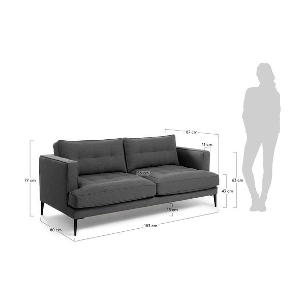 Tumši pelēks dīvāns Kave Home Vinny-image-4