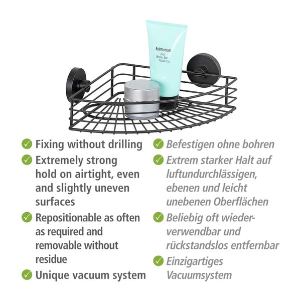 Melns stūra plaukts Wenko Vacuum-Loc® Bari-image-3