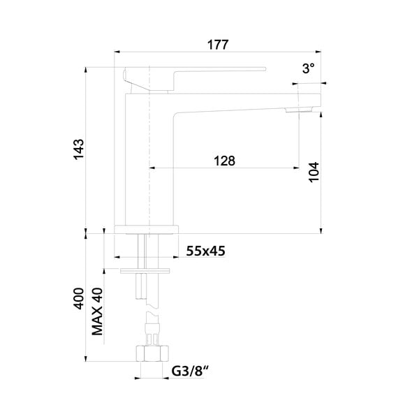 Spīdīgas sudraba krāsas stāvošs jaucējkrāns izlietnei Latus – Sapho-image-2