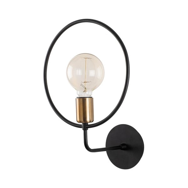 Melna sienas lampa Circle – Opviq lights