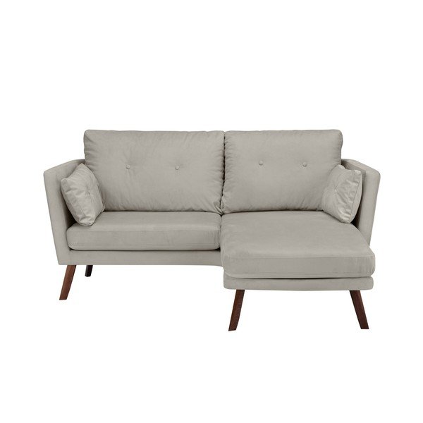 Bēšs trīsvietīgs dīvāns Mazzini Sofas Elena, ar atpūtas krēslu labajā stūrī-image-1