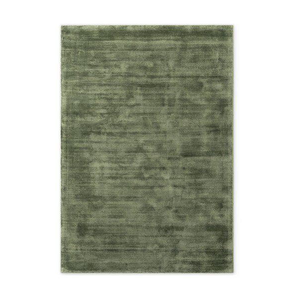 Zaļš ar rokām darināts viskozes paklājs 80x150 cm Noemi – Vikosa