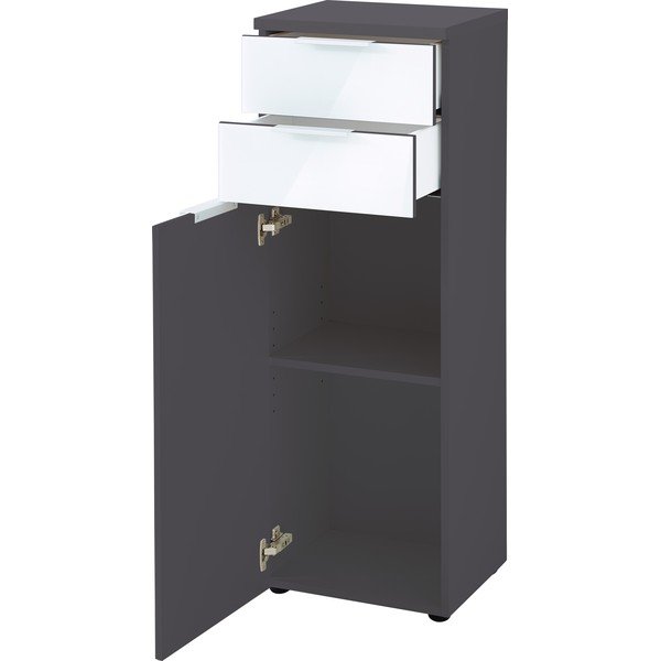 Balts ar pelēku skapis Germania Pescara, augstums 112 cm-image-2