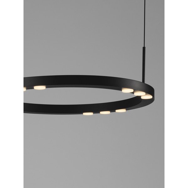 Matēti melna alumīnija LED piekaramā lampa ar regulējamu spilgtumu ø 40 cm Lunette – Nova Luce-image-2