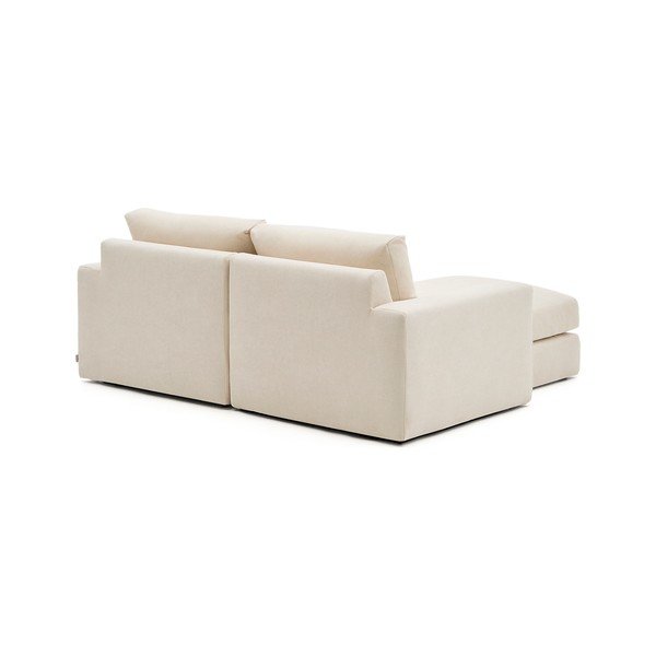 Bēšs stūra dīvāns no šenila auduma (ar kreiso stūri/ar zvilni) Alea – Kave Home-image-4