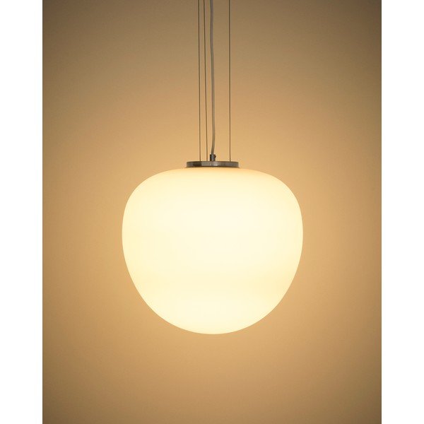 Balta piekaramā lampa ar stikla abažūru ø 40 cm Ardali – Kave Home-image-1