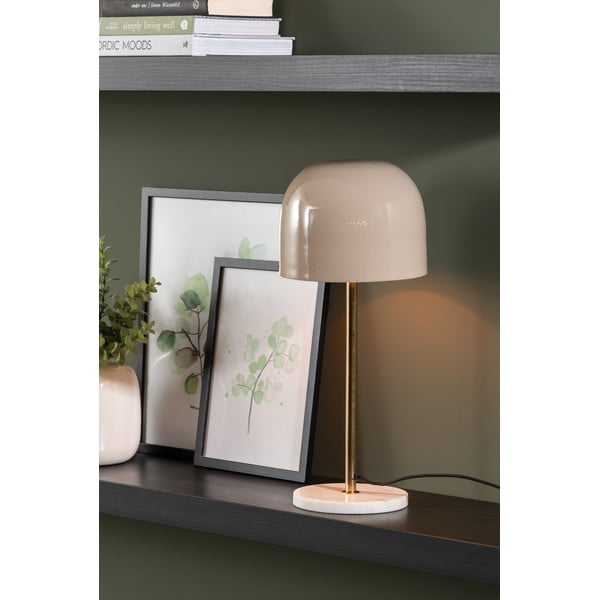 Krēmkrāsas galda lampa ar metāla abažūru (augstums 50 cm) Manta – Leitmotiv-image-1