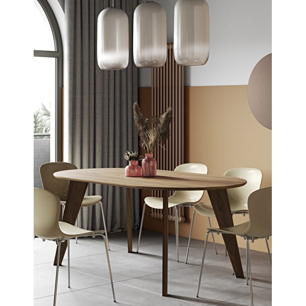 Dabīga toņa ēdamgalds ar valrieksta koka imitācijas galda virsmu 100x180 cm Lago – TemaHome-image-2