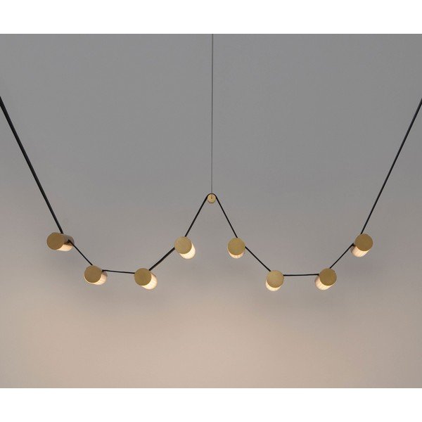 Misiņa krāsas alumīnija LED piekaramā lampa ar regulējamu spilgtumu ar stikla abažūru Luma – Nova Luce-image-4