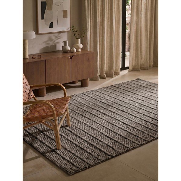 Tumši pelēks/tumši brūns ar rokām darināts vilnas paklājs 120x170 cm Camden Parker – Ted Baker-image-1