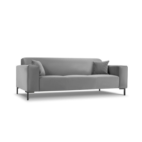 Gaiši pelēks samta dīvāns Cosmopolitan Design Siena-image-3