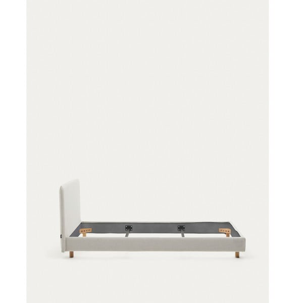 Pelēka polsterēta vienvietīga gulta bez režģa 90x200 cm Valma – Kave Home-image-2