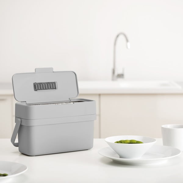 Pelēks kompostējamo atkritumu konteiners 4 l Duo – Joseph Joseph-image-1