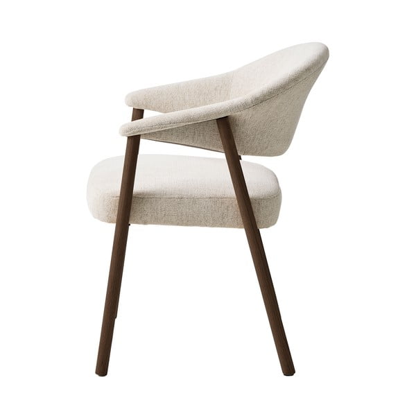 Krēmkrāsas ozola masīvkoka ēdamistabas krēsli ar roku balstiem (2 gab.) Elk – Unique Furniture-image-3