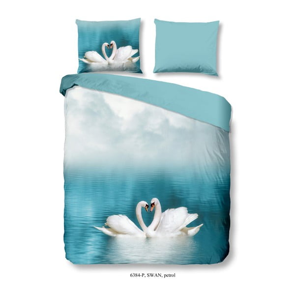 Kokvilnas divvietīga gultasveļa Good Morning Swan, 200 x 200 cm