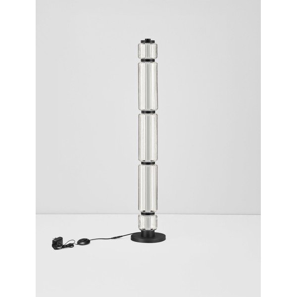 Matēti melna stikla LED stāvlampa (augstums 123 cm) Liesa – Nova Luce-image-4
