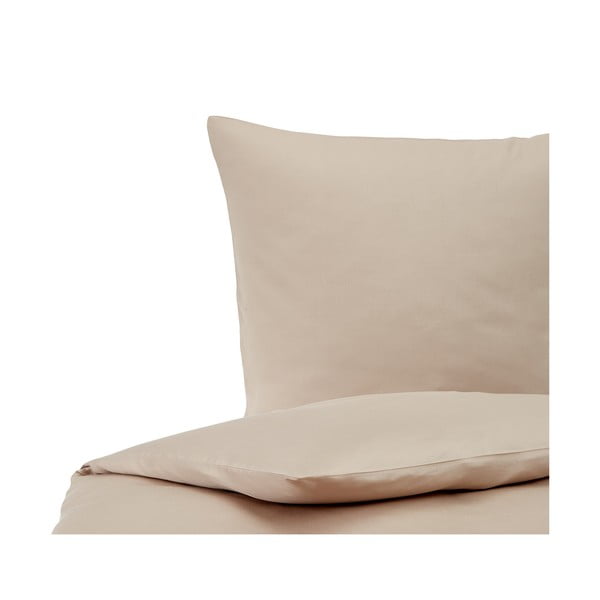 Bēša kokvilnas satīna gultas veļa 200x135 cm Comfort – Westwing Collection-image-2