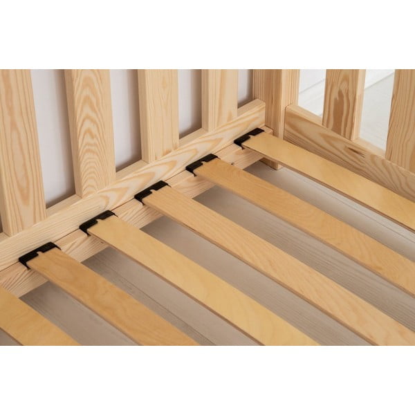 Dabīga toņa priedes masīvkoka bērnu gulta 120x200 cm CPN – Adeko-image-3