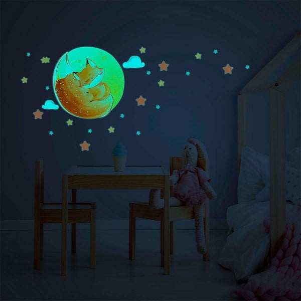 Bērnu sienas uzlīme 30x30 cm Dreamy Fox – Ambiance-image-1