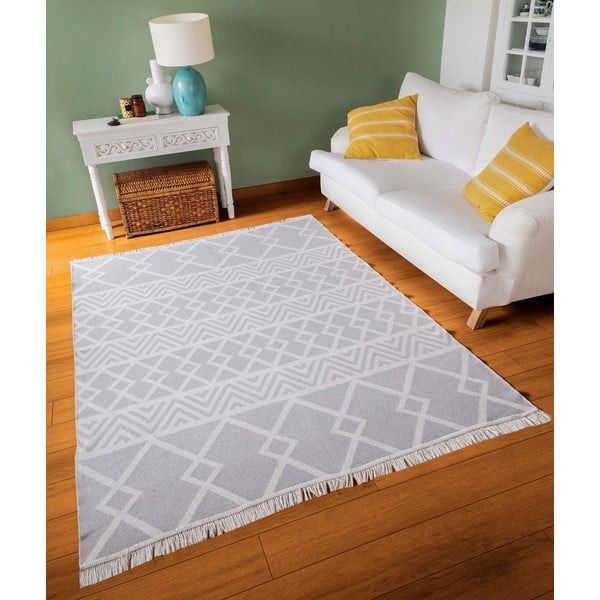 Balti pelēks kokvilnas paklājs Oyo home Duo, 160 x 230 cm-image-3