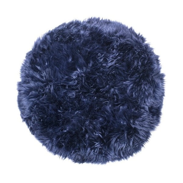 Tumši zils aitādas paklājs Royal Dream Zealand, ⌀ 70 cm