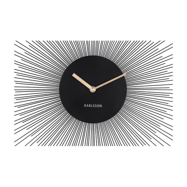 Melns sienas pulkstenis Karlsson Peony, ø 45 cm-image-2