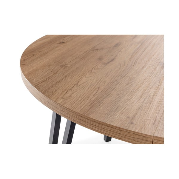 Dabīga toņa apaļš izvelkams ēdamgalds ø 120 cm Cleo – Marckeric-image-1