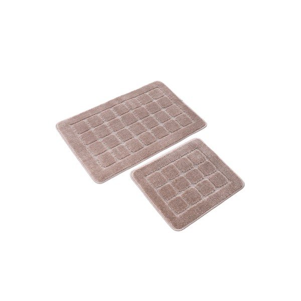 Brūni vannas istabas paklājiņi (2 gab.) 50x80 cm Kareli – Foutastic