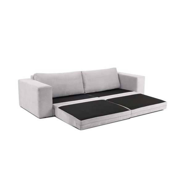 Gaiši pelēks velveta izvelkamais dīvāns Milo Casa Donatella-image-4