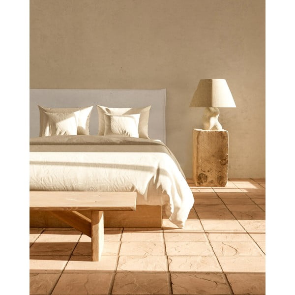 Bēšs polsterēts gultas galvgalis 160x100 cm Edmond – Really Nice Things-image-1