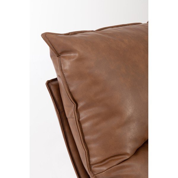 Konjakbrūns atpūtas krēsls ar uzglabāšanas vietu no ādas imitācijas Alanez – Bizzotto-image-1