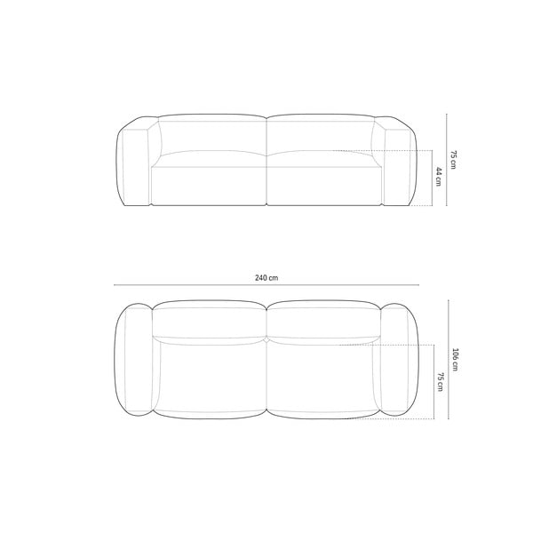 Zaļš samta modulārais dīvāns 240 cm Martina – Micadoni -image-4
