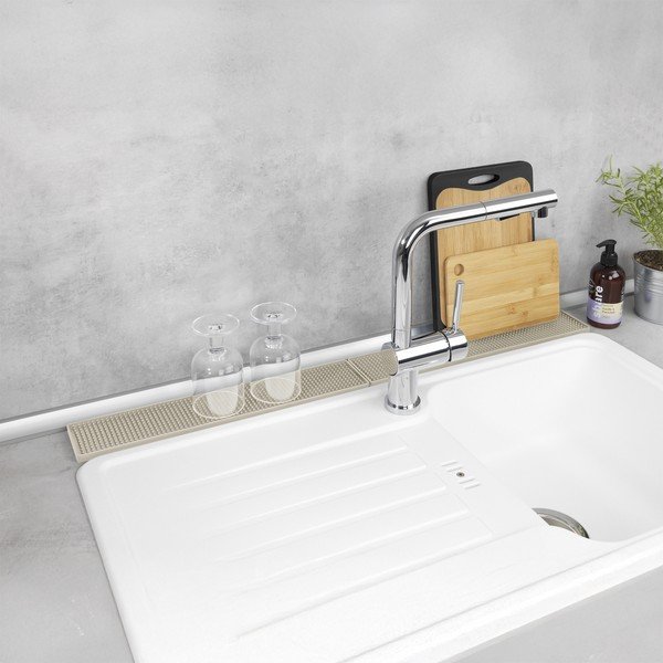 Bēšs plastmasas trauku žāvēšanas paliktnis 42x8 cm Slim – Wenko-image-2