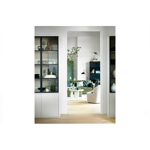 Gaiši pelēka priedes masīvkoka vitrīna 101x230 cm Basic – vtwonen-image-1