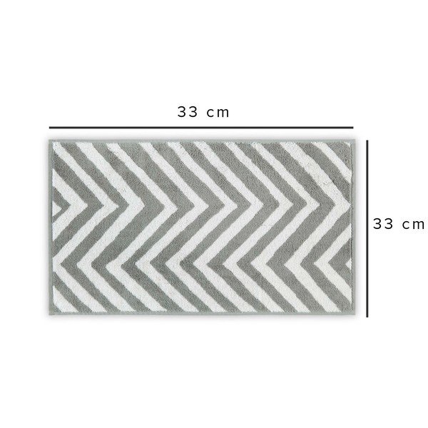 Balts/pelēks kokvilnas dvielis 33x33 cm Chevron – Foutastic-image-2