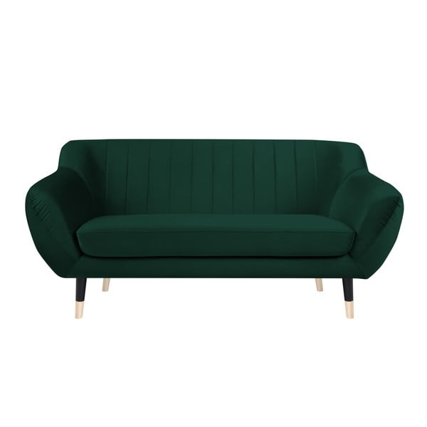 Zaļš dīvāns ar melnām kājām Mazzini Sofas Benito, 158 cm