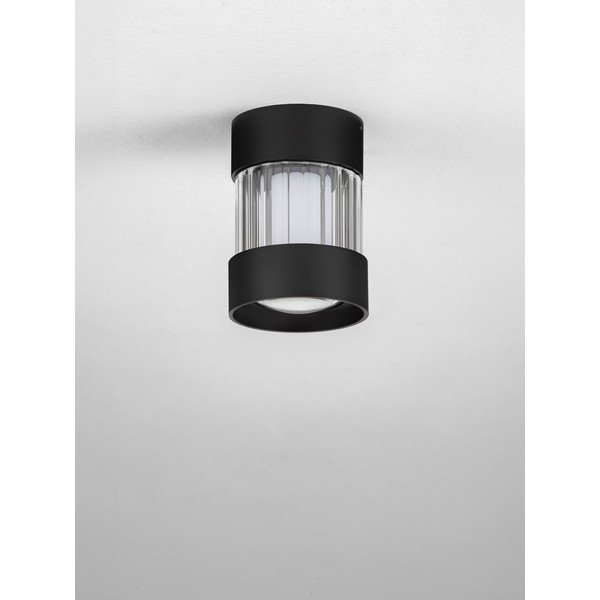 Matēti melna alumīnija LED griestu lampa ar regulējamu spilgtumu ar stikla abažūru Glovia – Nova Luce-image-3
