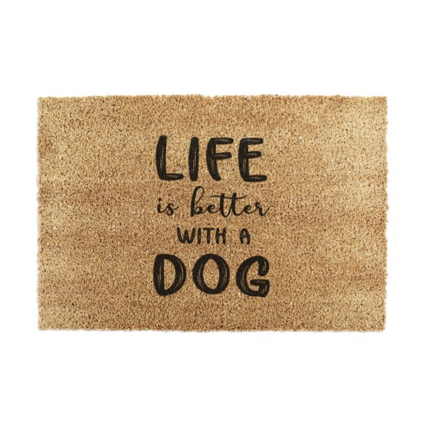 Kokosšķiedras kājslauķis 40x60 cm Life Is Better With a Dog – Artsy Doormats