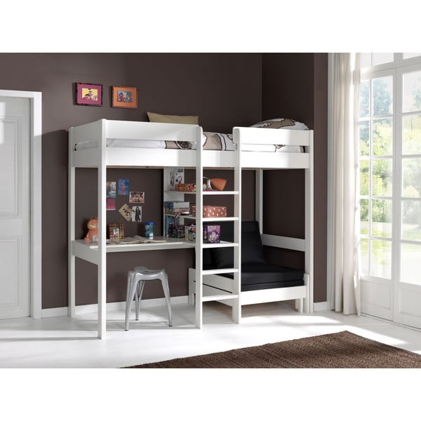 Balta paaugstināta bērnu gulta 90x200 cm Pino – Vipack-image-2