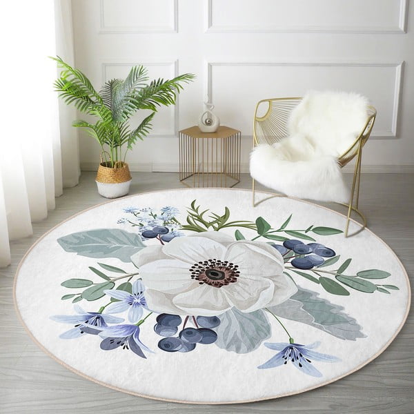 Mazgājams robotu putekļu sūcējiem piemērots apaļš paklājs ø 100 cm Comfort – Mila Home-image-1